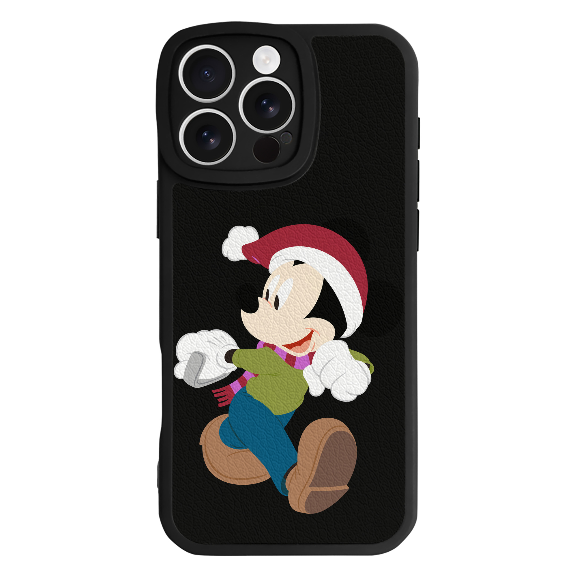 （画像用） ミッキーマウス Mickey Mouse 【iPhone 16シリーズ対応】シリコンスマホケース（レザー調） 材質：シリコン